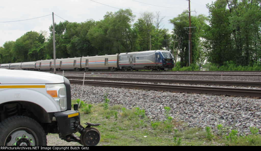 First train across the joined rail...